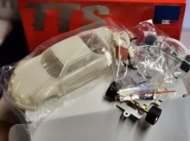 TTSK050 Renault Alpine White Kit. Complete car chassis assembled.